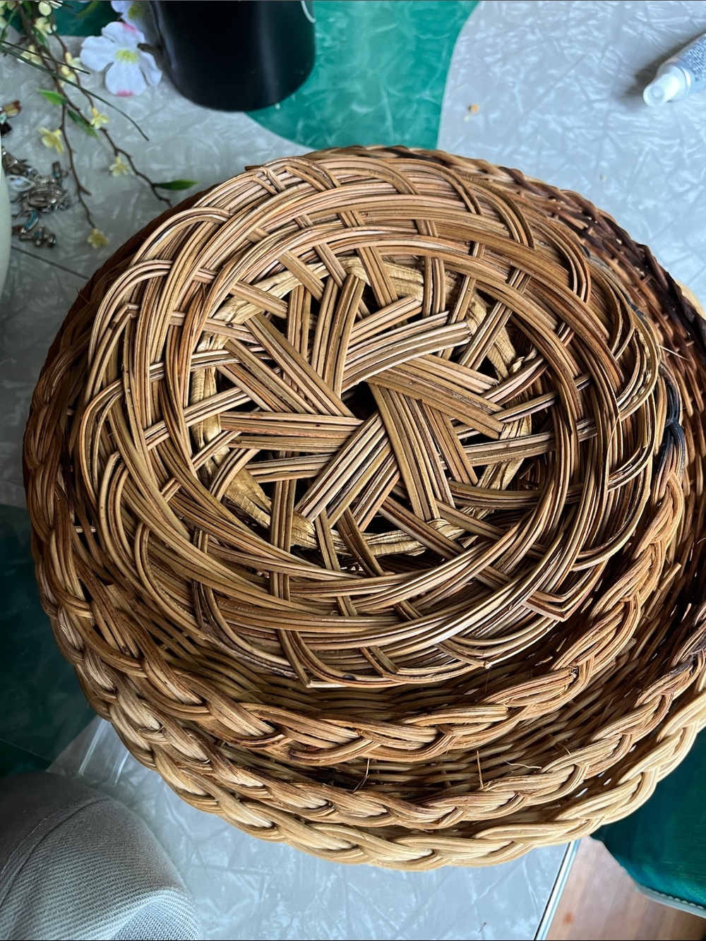 8 Vintage Handwoven Natural Brown Wicker - Home Accents.